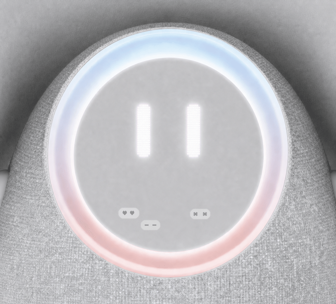Incoming partner emoji appearing at the bottom of the display